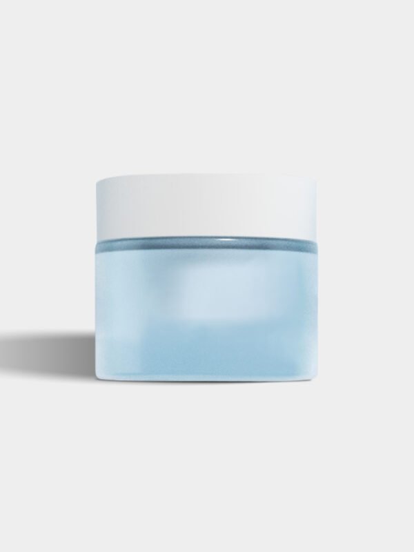 ice blue glass jars skin cream